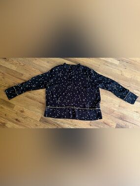 H&M Black Polka Dot Blouse with White and Yellow Dots